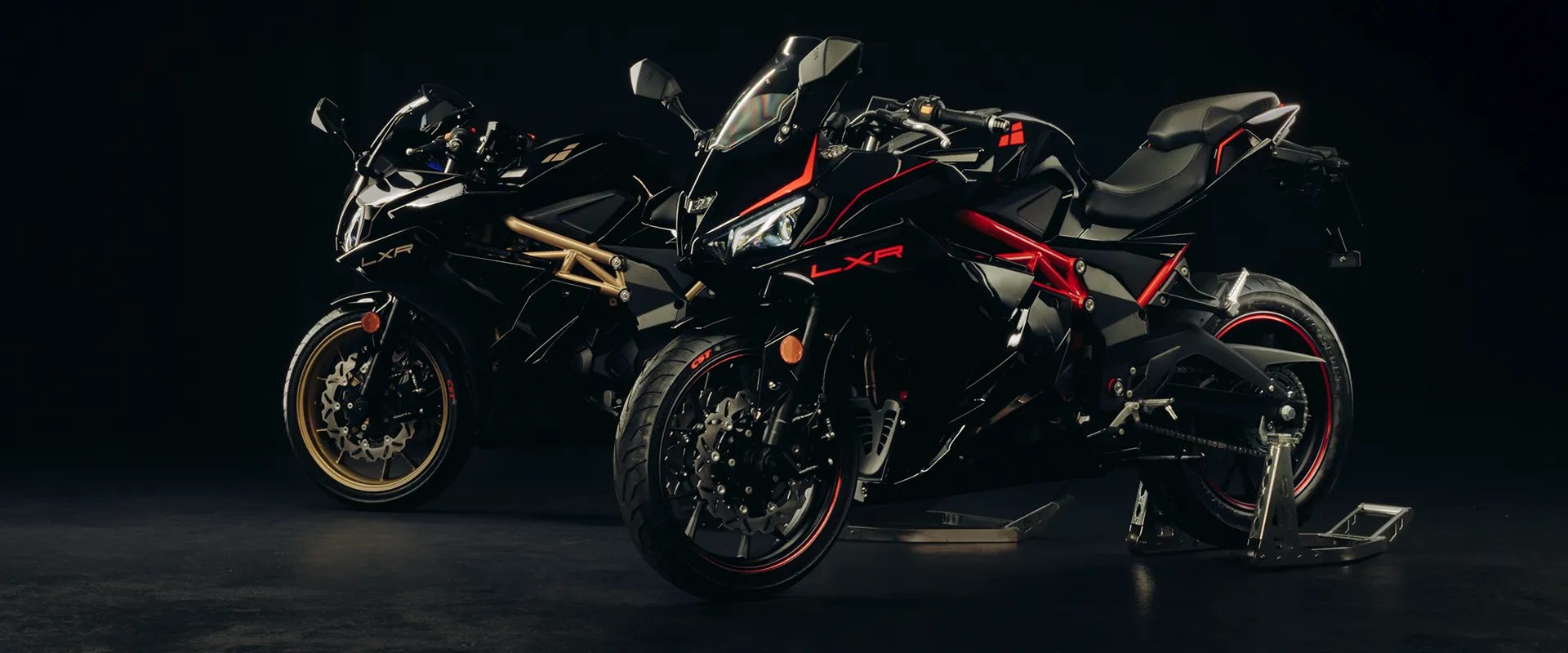 KH Motorcycles workshop preparing a new Lexmoto bike