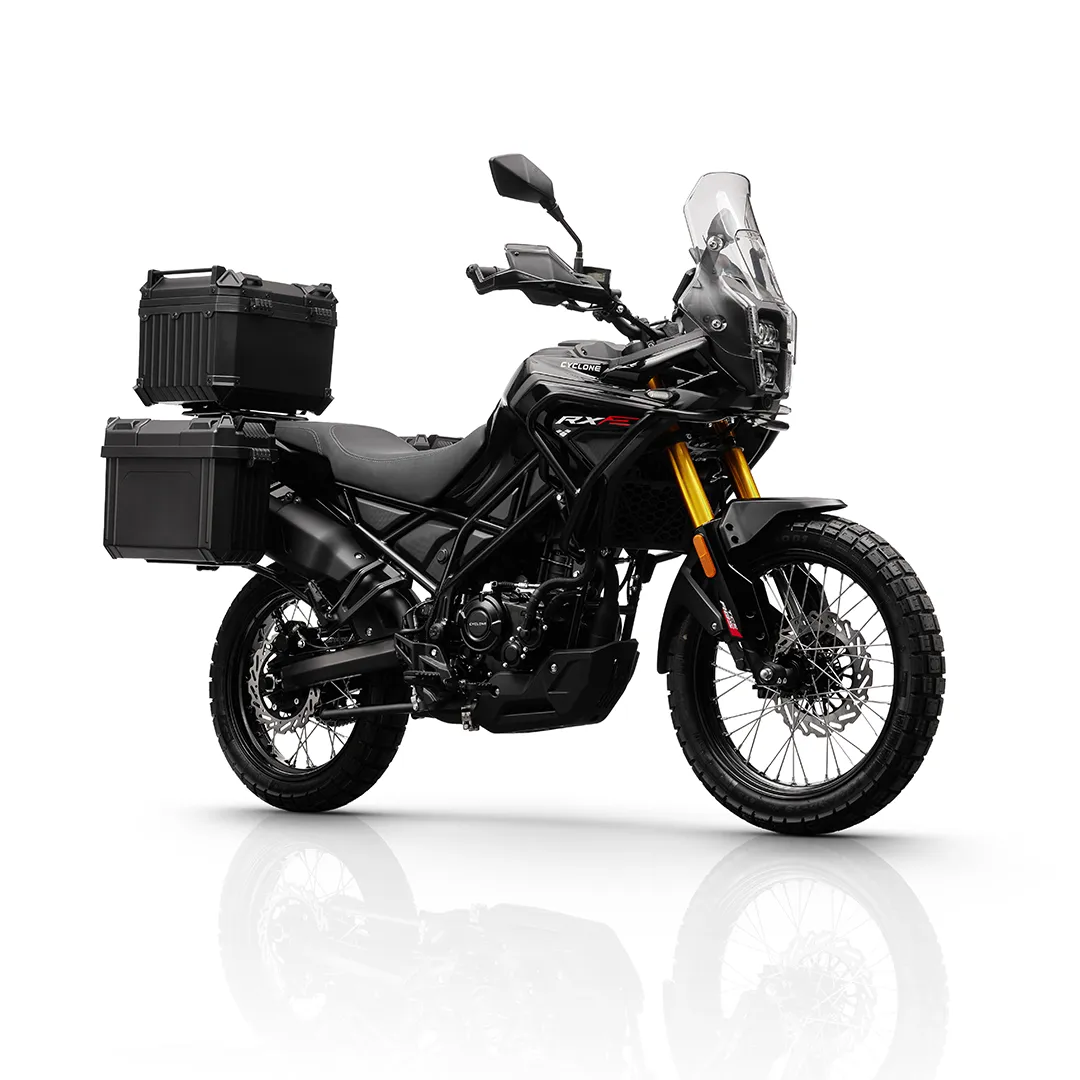 Lexmoto RX2 125 E55 in black with full luggage set fitted