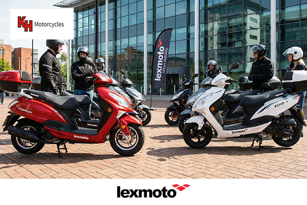 Lexmoto 125cc and 50cc scooters for sale at KH Motorcycles UK